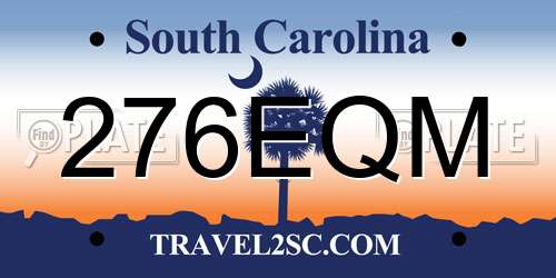 276EQM South Carolina License Plate