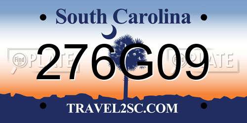 276G09 South Carolina License Plate