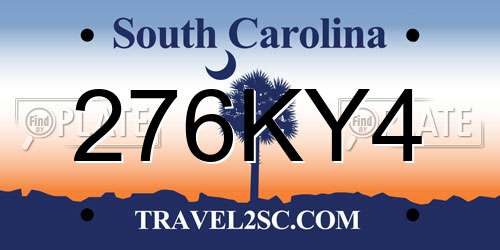 276KY4 South Carolina License Plate