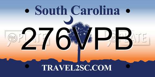 276VPB South Carolina License Plate