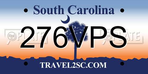 276VPS South Carolina License Plate