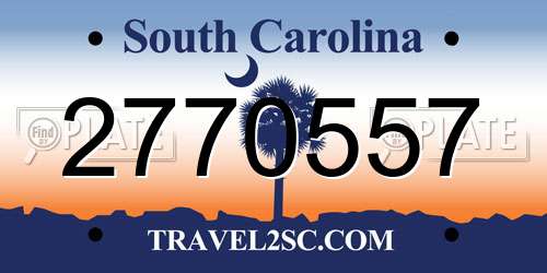 2770557 South Carolina License Plate
