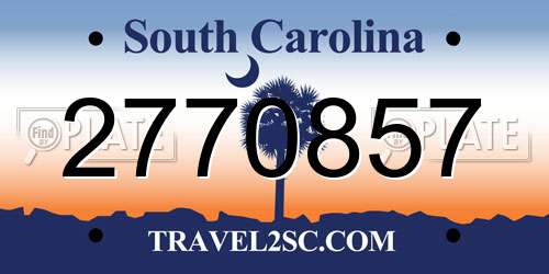 2770857 South Carolina License Plate