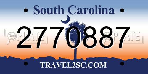 2770887 South Carolina License Plate