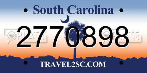 2770898 South Carolina License Plate