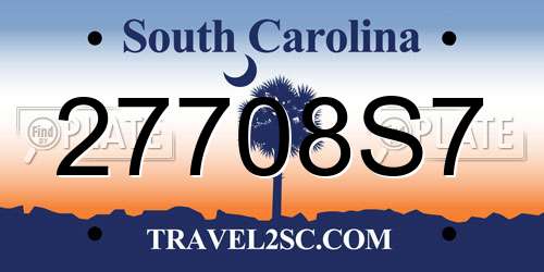 27708S7 South Carolina License Plate
