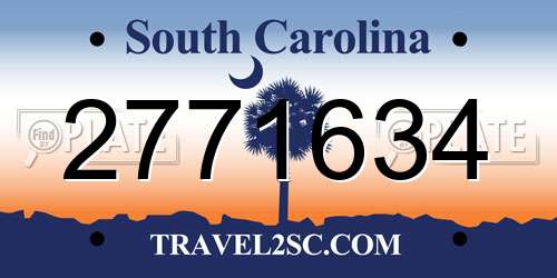 2771634 South Carolina License Plate