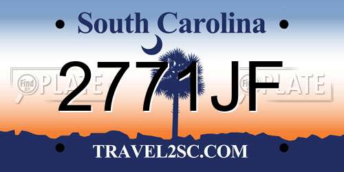 2771JF South Carolina License Plate