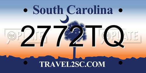 2772TQ South Carolina License Plate