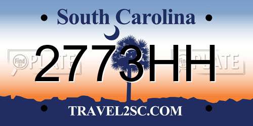 2773HH South Carolina License Plate