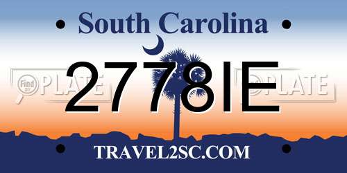 2778IE South Carolina License Plate