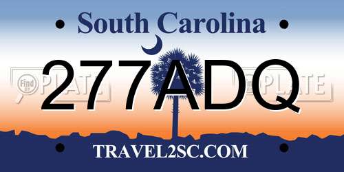 277ADQ South Carolina License Plate