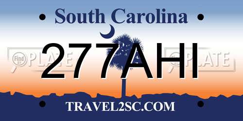 277AHI South Carolina License Plate
