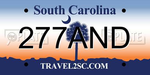 277AND South Carolina License Plate