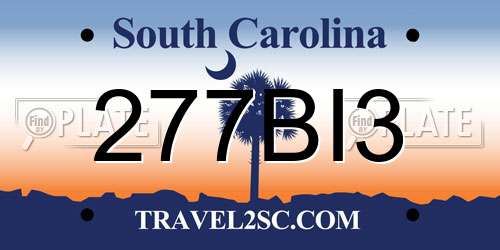 277BI3 South Carolina License Plate