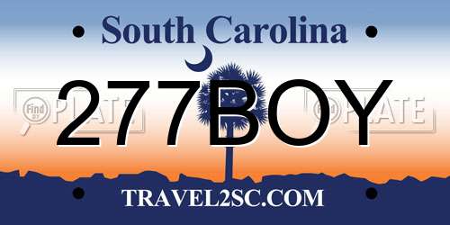 277BOY South Carolina License Plate