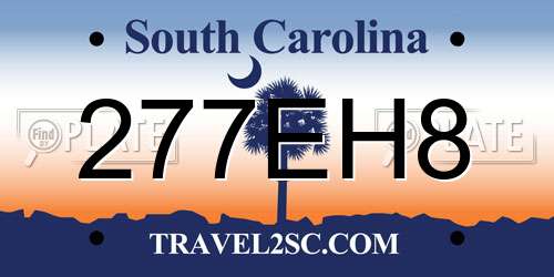 277EH8 South Carolina License Plate