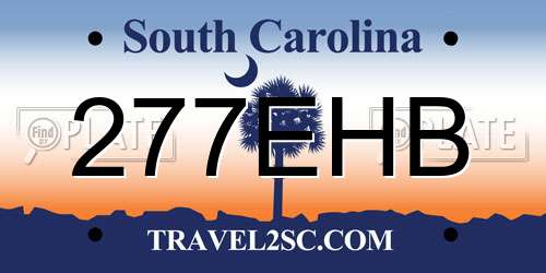 277EHB South Carolina License Plate