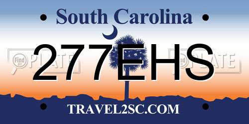 277EHS South Carolina License Plate
