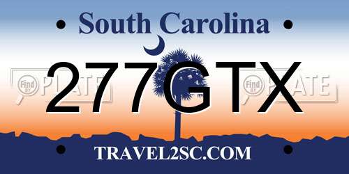 277GTX South Carolina License Plate