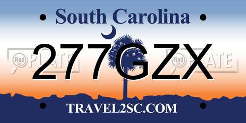 277GZX South Carolina License Plate