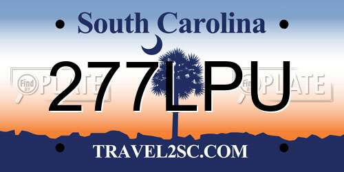 277LPU South Carolina License Plate