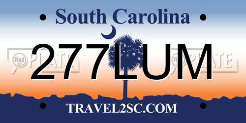 277LUM South Carolina License Plate
