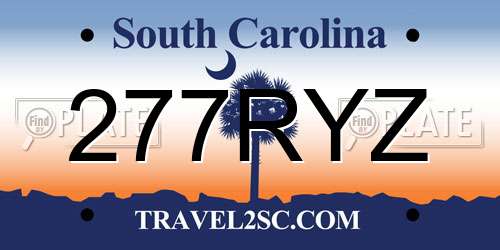 277RYZ South Carolina License Plate