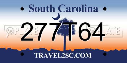 277T64 South Carolina License Plate