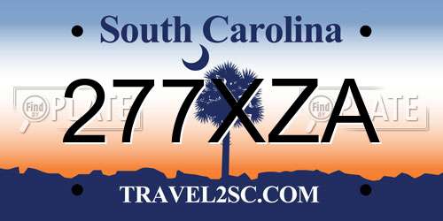 277XZA South Carolina License Plate