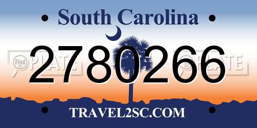 2780266 South Carolina License Plate