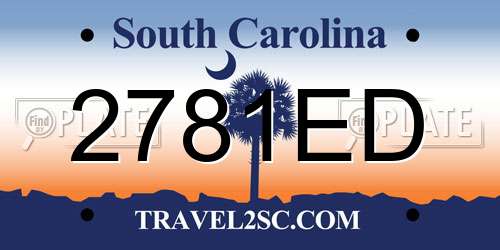 2781ED South Carolina License Plate