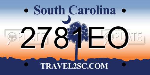 2781EO South Carolina License Plate