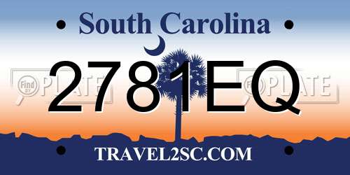 2781EQ South Carolina License Plate