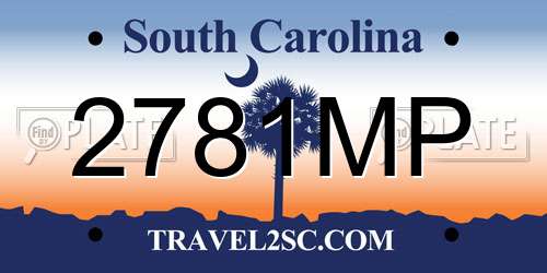 2781MP South Carolina License Plate