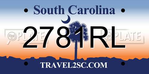 2781RL South Carolina License Plate