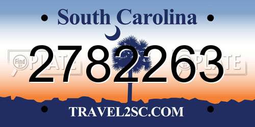 2782263 South Carolina License Plate