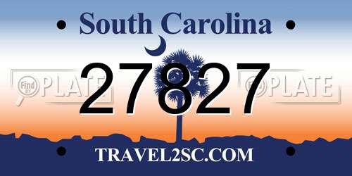 27827 South Carolina License Plate