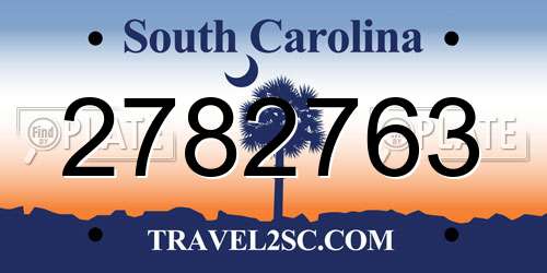 2782763 South Carolina License Plate