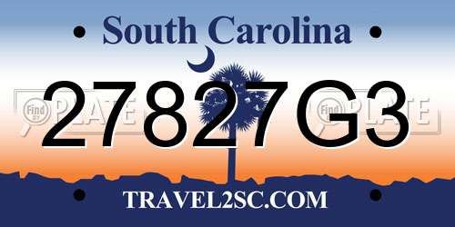27827G3 South Carolina License Plate