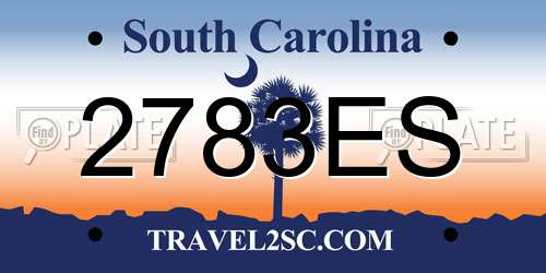 2783ES South Carolina License Plate