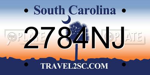 2784NJ South Carolina License Plate