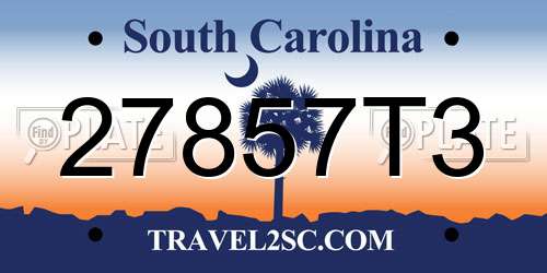 27857T3 South Carolina License Plate