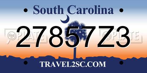 27857Z3 South Carolina License Plate