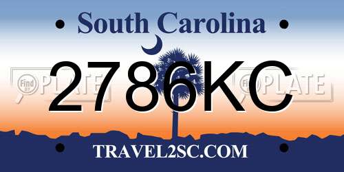 2786KC South Carolina License Plate