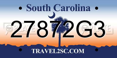 27872G3 South Carolina License Plate