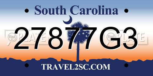 27877G3 South Carolina License Plate