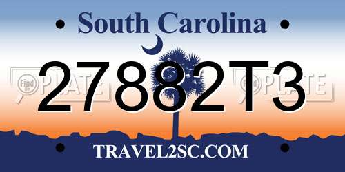 27882T3 South Carolina License Plate