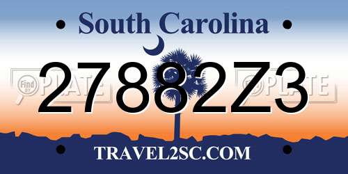 27882Z3 South Carolina License Plate