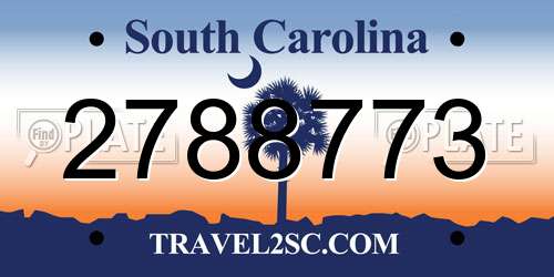 2788773 South Carolina License Plate